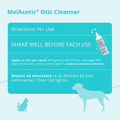 MalAcetic application sur oreille de chien illustrant utilisation sécurisée