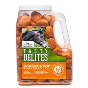 Manna Pro pot avant montrant l'étiquette et le format 3 lb pour stockage pratique