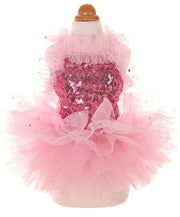MaruPet robe tutu rose vue de face, look princesse pour chiot