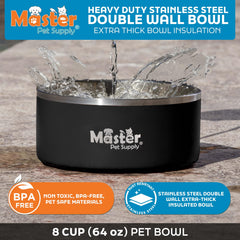 Master Pet Supply base caoutchouc antidérapante réduit les renversements