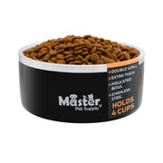 Master Pet Supply vue frontale de la gamelle inox robuste pour repas rapides