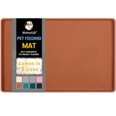 MateeyLife vue avant du tapis pour gamelles, protection de sol immédiate