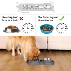 MateeyLife slow-feeder gros plan, motif anti-gorgée pour meilleure digestion