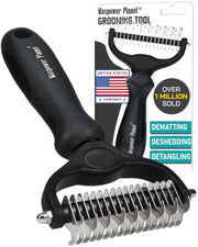 Maxpower Planet brosse face avant montrant double rangée de dents pour un toilettage efficace