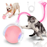 MAXTOOA balle automatique rose face avant, stimulation sûre pour chats