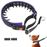 Mayerzon vue frontale du collier avec liseré violet, maintien discret et élégant