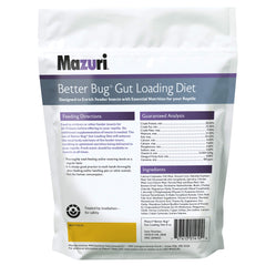 Mazuri poudre gut-loading gros plan montrant texture fine et bénéfice nutritionnel