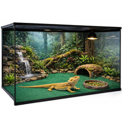 Mechpia tapis installé dans terrarium avec dragon barbu, surface sûre