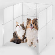 MEEXPAWS face avant de l'enceinte montrant la protection complète et la propreté