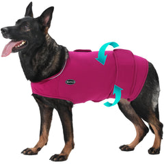 Meifsou veste anti-anxiété vue de face, maintien apaisant pour chien