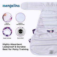 Mengelina couche portée par une petite chienne X-Small pour maintien sûr