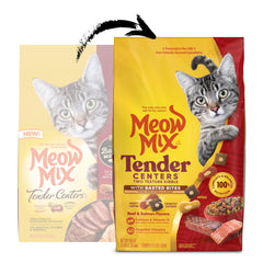 Meow Mix gros plan sur cœur tendre de la croquette, stimuler l'intérêt alimentaire