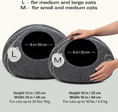MEOWFIA gros plan feutre en laine montrant texture douce et résistance