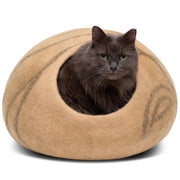 MEOWFIA cat cave face avant beige montrant design discret et refuge