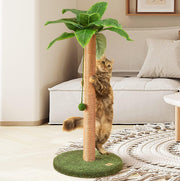 Meowoou vue frontale de l'arbre à griffer avec plateformes, apporte divertissement sécuritaire
