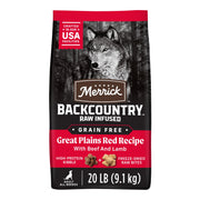 Merrick emballage face montrant recette Great Plains Red, appétence garantie