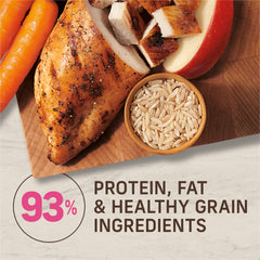 Merrick sac ouvert dévoilant croquettes fraîches appétentes et nutritives