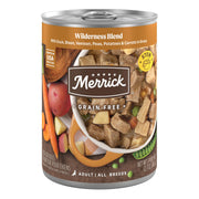 Merrick face de la boîte montrant l’étiquette et l’atout protéine