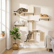 MEWANG étagère murale beige vue de face, rangement gain de place