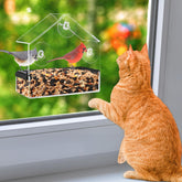 MEWTOGO mangeoire frontale fixée sur vitre offrant vue claire pour chat