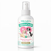 Milolabco Dentaclean packaging avant montrant le spray et bénéfice fraîcheur