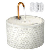 MISFANS fontaine céramique vue de face montrant le design élégant et capacite 2,1L