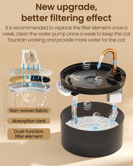 MISFANS fontaine en usage avec chat buvant indiquant confort d'utilisation