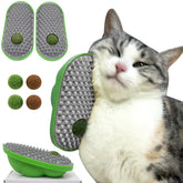 miwoowim brosse visage vue avant et design en forme de pois, favorise l'auto-toilettage