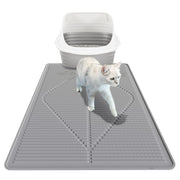 Mofason vue de face du tapis litière gris protégeant le sol