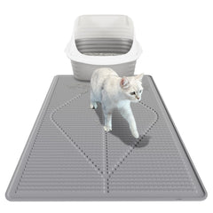 Mofason vue de face du tapis litière gris protégeant le sol