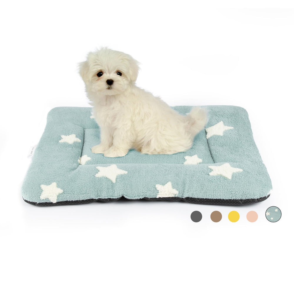 Mora Pets tapis face avant montrant le matelas plat et confortable pour crate