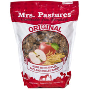 Mrs. Pastures sac 5 lb de friandises pour chevaux montrant l'emballage pratique