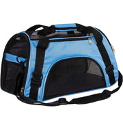 MuchL vue de face du sac bleu montrant design et fermetures, transport sûr