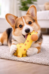 Multipet girafe chien en train de rapporter illustrant interaction ludique