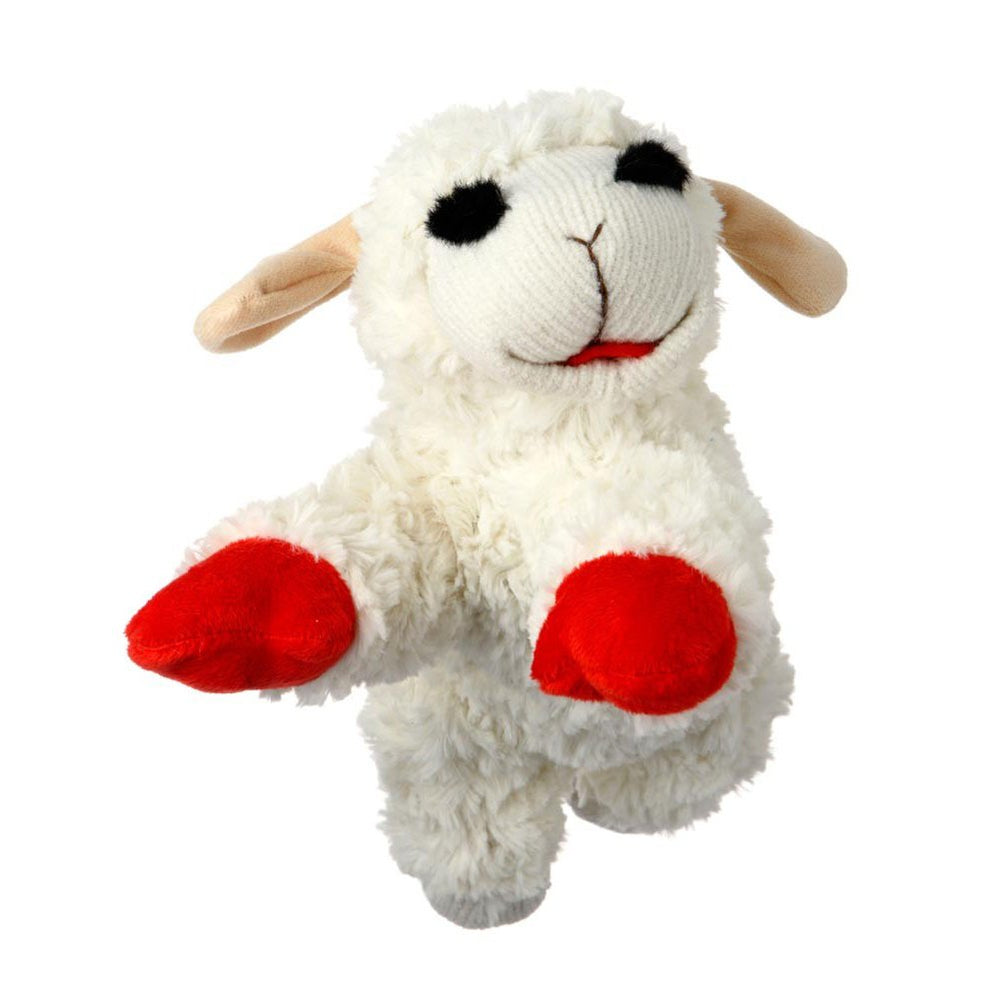 Multipet Lamb Chop face avant montrant la peluche douce et attrayante pour câlins