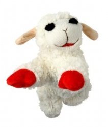 Multipet Lamb Chop visage pelucheux avec couineur pour attirer et divertir