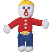 Multipet Mr. Bill vu de face montrant la peluche multicolore et son attrait ludique