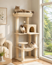 MUTTROS vue avant de l'arbre à chat montrant stabilité et plusieurs niveaux