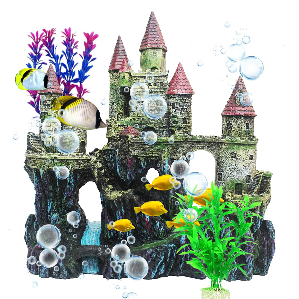 MUYG château face avant coloré, met en valeur l'aquarium