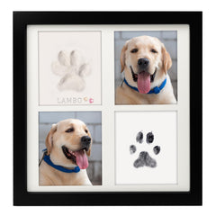 MYPAWLETS cadre noir présentant empreintes et photos, souvenir élégant