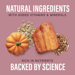 Natural Balance bol servi avec croquettes saumon et avoine, appétence améliorée
