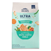 Natural Balance emballage avant montrant recette poulet et patate douce et bénéfice nutritionnel