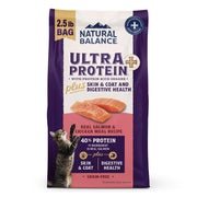 Natural Balance emballage face montrant la recette Real Salmon & Chicken pour appétit
