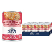 Natural Balance face de la boîte montrant la recette et le format pack bénéfice clarté