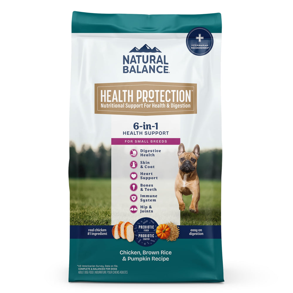 Natural Balance paquet face montrant recette poulet, appétence et transparence