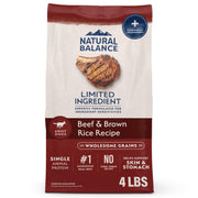 Natural Balance paquet face montrant la marque et la recette bénéfique
