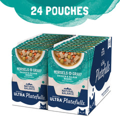 Natural Balance pochette ouverte montrant portion prête à servir et attrait