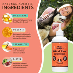 Natural Dog Company bouteille d'huile peau et pelage posée, apporte brillance
