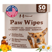 Natural Dog Company emballage avant montrant 50 lingettes pour voyages