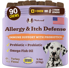Natural Dog Company emballage avant montrant le produit et bénéfice confort